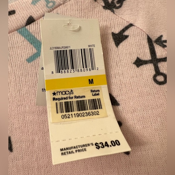 NEW- Cold Crush Pink Anchor Women's Medium Pullover Sweater Soft Pajama Top - Picture 8 of 12